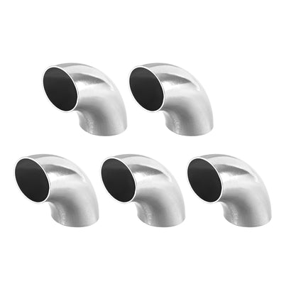 uxcell Uxcell Stainless Steel 304 Pipe Fitting Long Radius 90 Degree Elbow Butt-Weld 7/8-inch OD 0.85mm Thick Pipe Size 5pcs