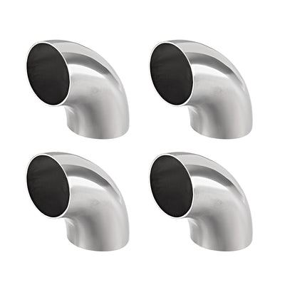 uxcell Uxcell Stainless Steel 304 Pipe Fitting Long Radius 90 Degree Elbow Butt-Weld 1-1/2-inch OD, 0.85mm Thick Pipe Size 4pcs