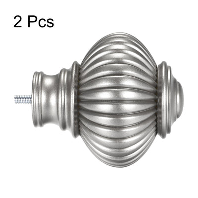 Harfington Uxcell Curtain Rod Finials Plastic End for 19mm Drapery Pole 78mm x 65mm Gray 2pcs