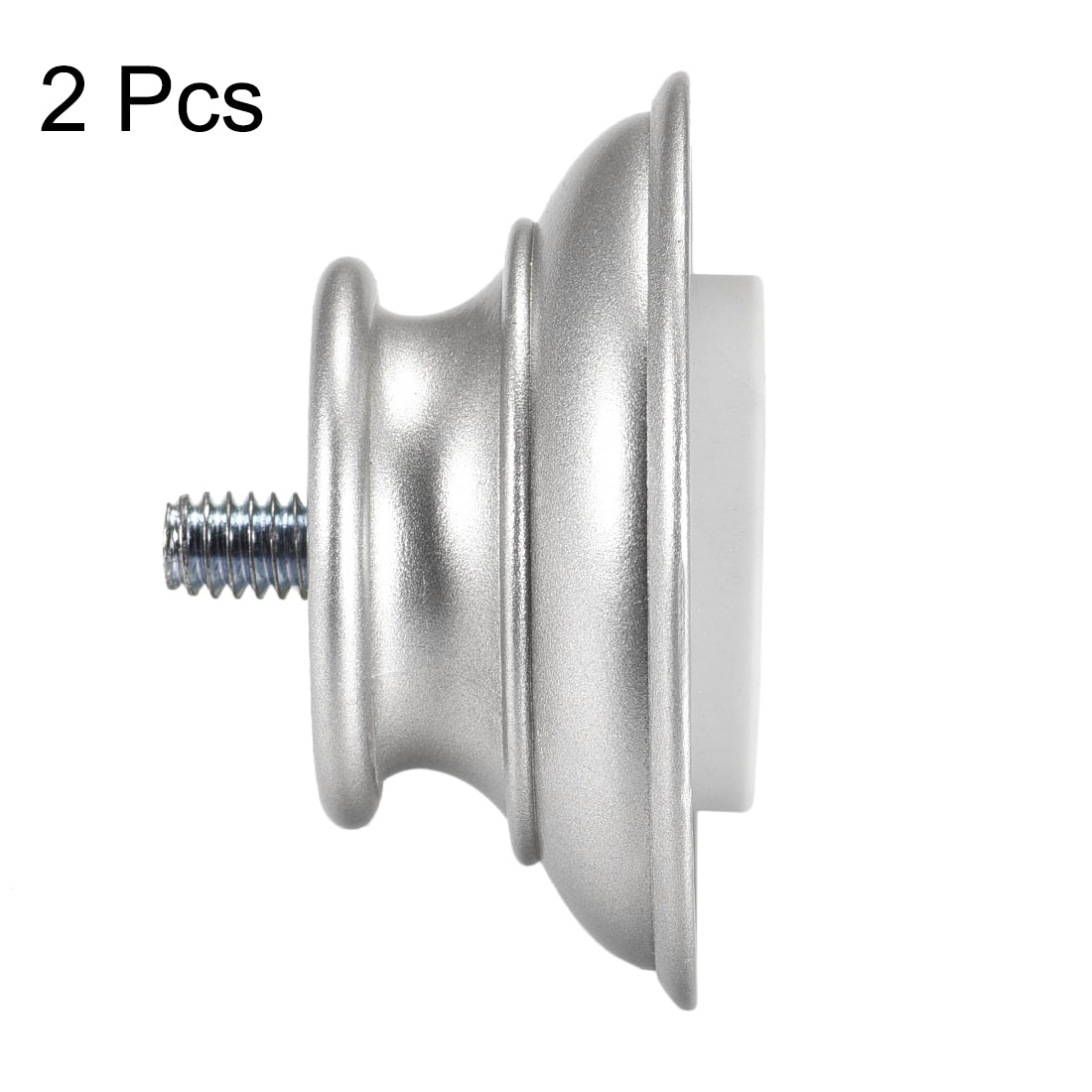uxcell Uxcell Curtain Rod Finials Plastic End for 19mm Drapery Pole 35mm x 54mm Silver 2pcs