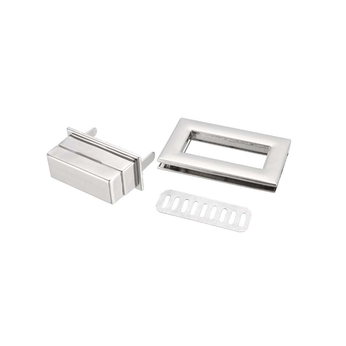 Uxcell Uxcell 2 Sets Rectangular Purses Twist Lock 52mm x 29mm Clutches Closures for DIY Bag Making - Silver