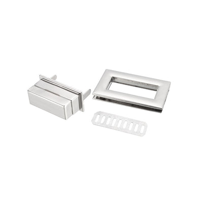Harfington Uxcell 2 Sets Rectangular Purses Twist Lock 52mm x 29mm Clutches Closures for DIY Bag Making - Silver