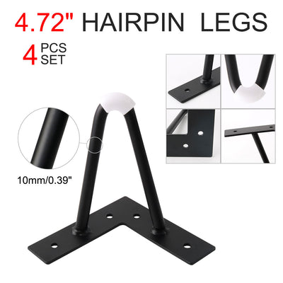 Harfington Uxcell 4pcs Heavy Hairpin Coffee Table Leg Iron Mid Century Style Furniture Leg