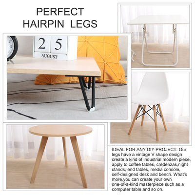 Harfington Uxcell 4pcs Heavy Hairpin Coffee Table Leg Iron Mid Century Style Furniture Leg