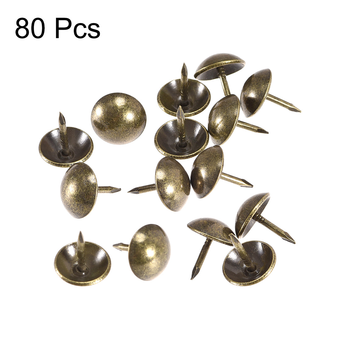 uxcell Uxcell Upholstery Nails Tacks 16mm Dia 17mm Height Antique Round Thumb Push Pins Bronze Tone 80 Pcs