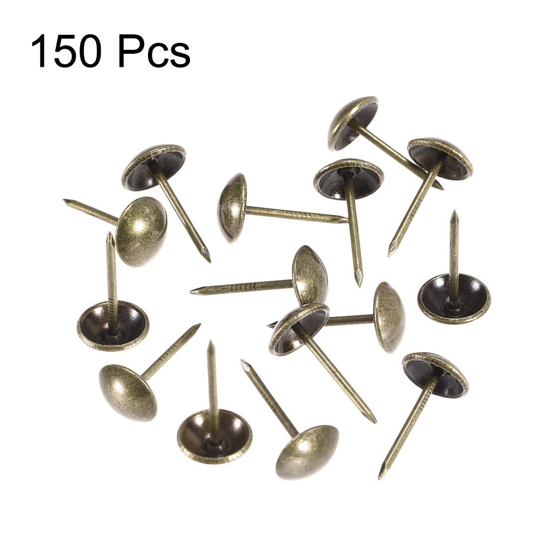 uxcell Uxcell Upholstery Nails Tacks 9mm Dia 17mm Height Antique Round Thumb Push Pins Bronze Tone 150 Pcs