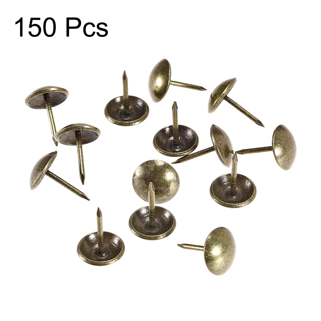 uxcell Uxcell Upholstery Nails Tacks 9mm Dia 17mm Height Antique Round Thumb Push Pins Bronze Tone 150 Pcs