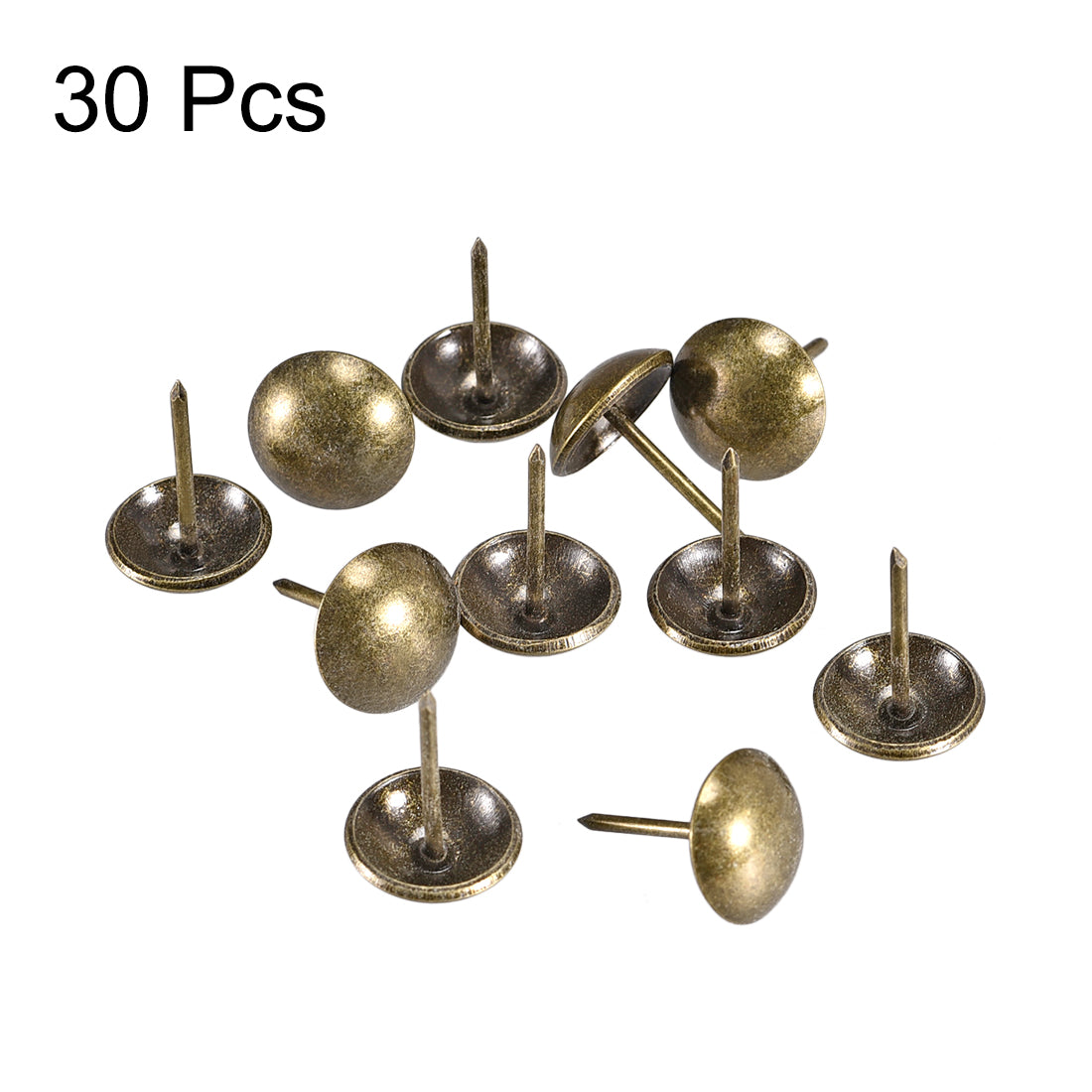 uxcell Uxcell Upholstery Nails Tacks 14mm Dia 13mm Height Antique Round Thumb Push Pins Bronze Tone 30 Pcs