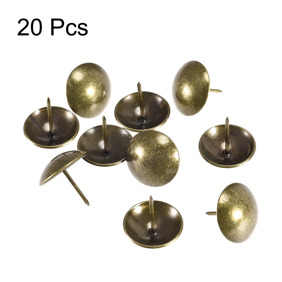 uxcell Uxcell Upholstery Nails Tacks 25mm Dia 25mm Height Antique Round Thumb Push Pins Bronze Tone 20 Pcs