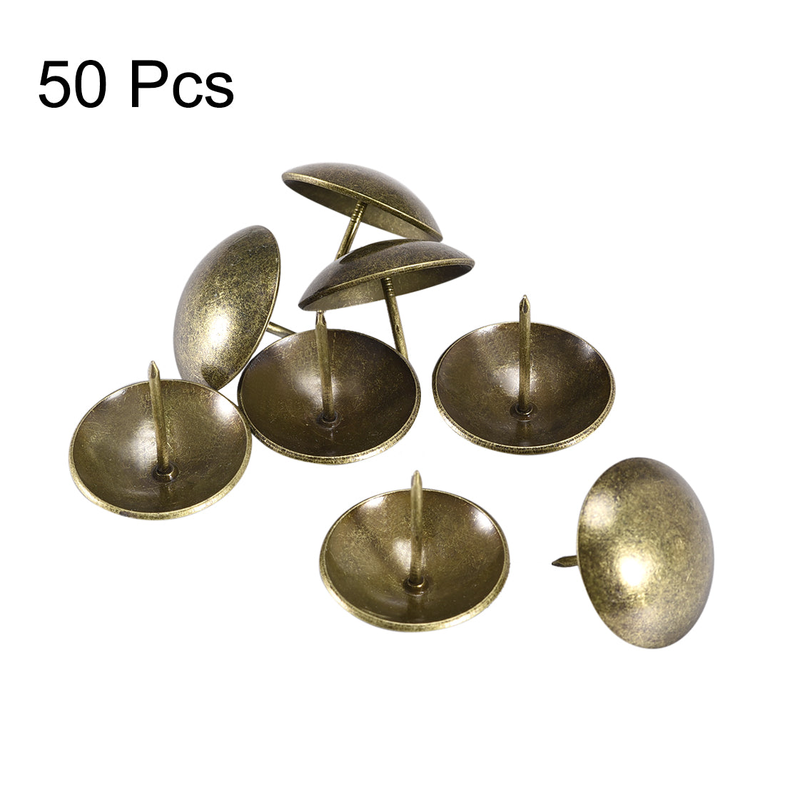 uxcell Uxcell Upholstery Nails Tacks 9mm Dia 10mm Height Antique Round Thumb Push Pins Bronze Tone 50 Pcs