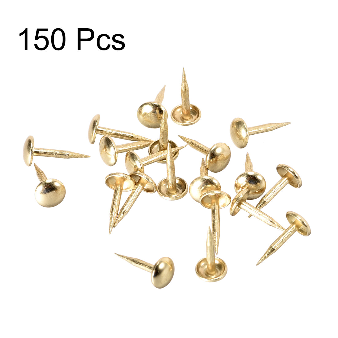 uxcell Uxcell Upholstery Nails Tacks 6mm Dia 11mm Height Round Thumb Push Pins Gold Tone 150 Pcs