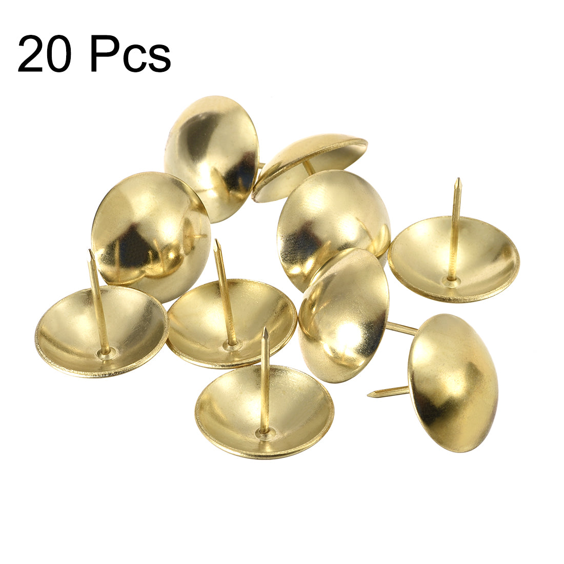 uxcell Uxcell Upholstery Nails Tacks 30mm Dia 30mm Height Round Thumb Push Pins Gold Tone 20 Pcs