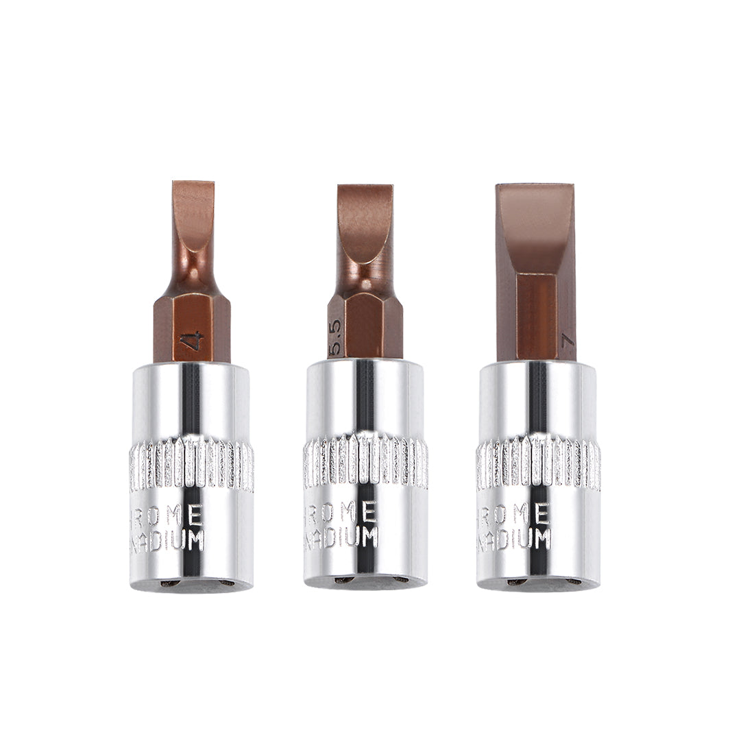 Uxcell 1/4" Drive x FD4 - FD7 Slotted Bit Socket Set, S2 Steel Bits, CR ...