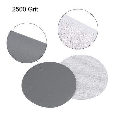 Harfington Uxcell 3 inch Wet Dry Disc 2500 Grit Hook and Loop Sanding Disc Silicon Carbide 30pcs
