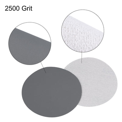 Harfington Uxcell 5 inch Wet Dry Disc 2500 Grit Hook and Loop Sanding Disc Silicon Carbide 5pcs