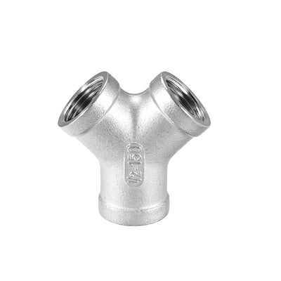 uxcell Uxcell Stainless Steel 304 Cast Pipe Fitting 1/2 BSPT Female Class 150 Y  Shaped Connector Coupler