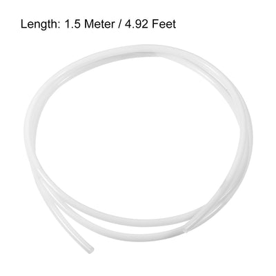 Harfington Uxcell PTFE Tube 4.9Ft - ID 4mm x OD 6mm Fit 3mm Filament for 3D Printer White