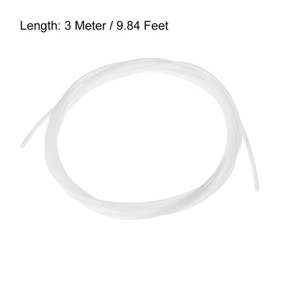 Harfington Uxcell PTFE Tube 9.8Ft - ID 2mm x OD 3mm Fit 1.75 Filament for 3D Printer White