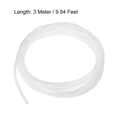 Harfington Uxcell PTFE Tube 9.8Ft - ID 2mm x OD 4mm Fit 1.75 Filament for 3D Printer White