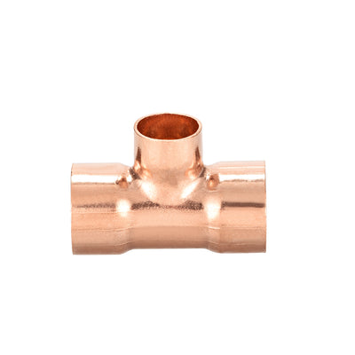 Harfington Uxcell 7/8-inch x 5/8-inch x 7/8-inch Copper Reducing Tee Copper Pressure Pipe Fitting Conector  for Plumbing Supply and Refrigeration