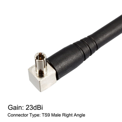 Harfington Uxcell GSM GPRS WCDMA LTE Antenna 3G 4G 3dBi 700-2700MHz TS9 Male Right Angle Connector Omni Directional 4Pcs