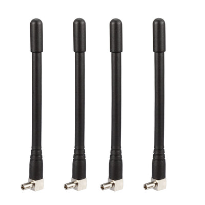 Harfington Uxcell GSM GPRS WCDMA LTE Antenna 3G 4G 3dBi 700-2700MHz TS9 Male Right Angle Connector Omni Directional 4Pcs