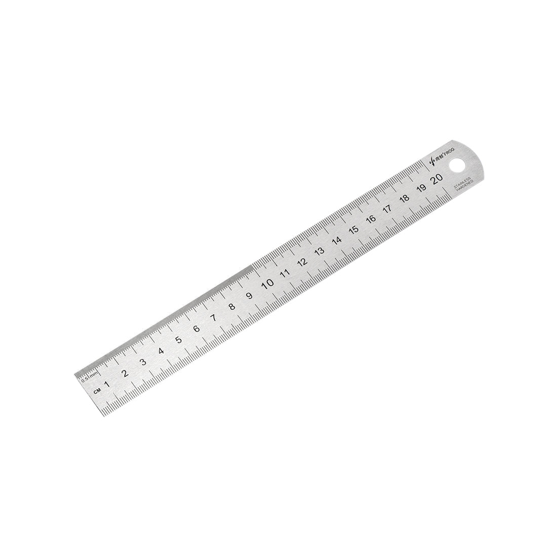 uxcell Uxcell Straight Ruler 20cm 8 Inch Metric Stainless Steel Measuring Tool with Hanging Hole