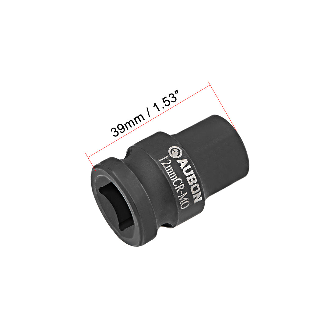 uxcell Uxcell Drive by Shallow Impact Socket, Cr-Mo Alloy Steel, 6-Point, Metric