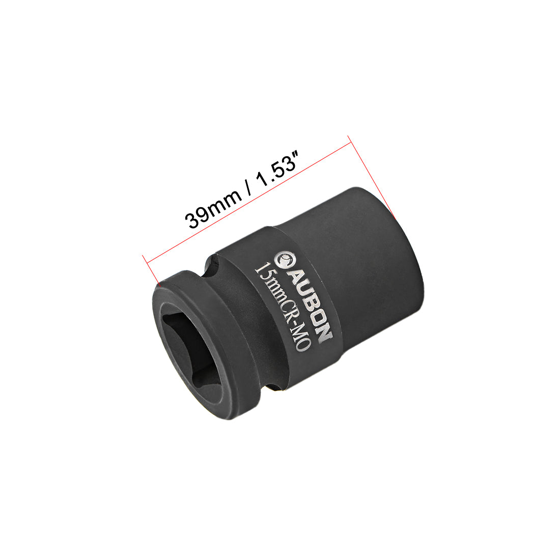 uxcell Uxcell Square Drive Shallow Impact Socket, Cr-Mo Alloy Steel, 6-Point, Metric