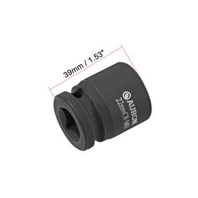 Harfington Uxcell Drive by Shallow Impact Socket, Cr-Mo Alloy Steel, 6-Point, Metric