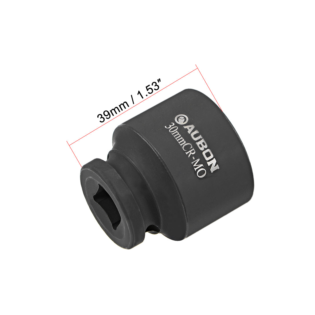 uxcell Uxcell Square Drive Shallow Impact Socket, Cr-Mo Alloy Steel, 6-Point, Metric