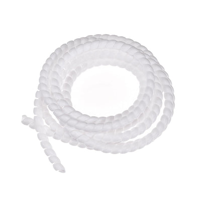 Harfington Uxcell Flexible Spiral Tube Wrap Cable Management Sleeve 8mm x 10mm Computer Wire Manage Cord 3 Meters Length White