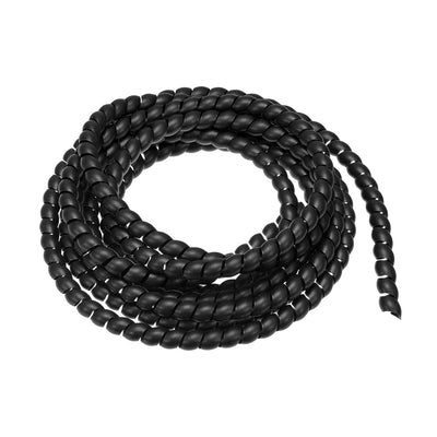 Harfington Uxcell Flexible Spiral Tube Wrap Cable Management Sleeve 8mm x 10mm Computer Wire Manage Cord 3.0 Meters Length Black