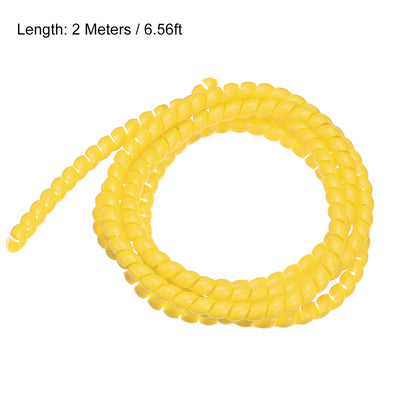 Harfington Uxcell Flexible Spiral Tube Wrap Cable Management Sleeve 8mm x 10mm Computer Wire Manage Cord 2 Meters Length Yellow