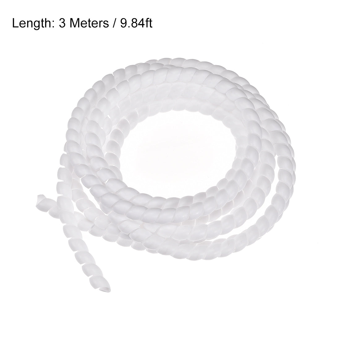 uxcell Uxcell Flexible Spiral Tube Wrap Cable Management Sleeve 10mm x 12mm Computer Wire Manage Cord 3.0 Meters Length White