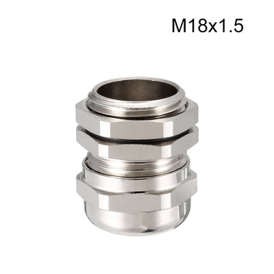 Harfington Uxcell M18 Cable Gland Waterproof Joint Adjustable Locknut Silver Tone for 5mm-10mm Dia Cable Wire 2 Pcs