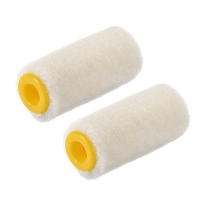 Harfington Uxcell Paint Roller Cover 2 Inch 5cm Mini Wool Brush for Household Wall Painting Treatment 2pcs