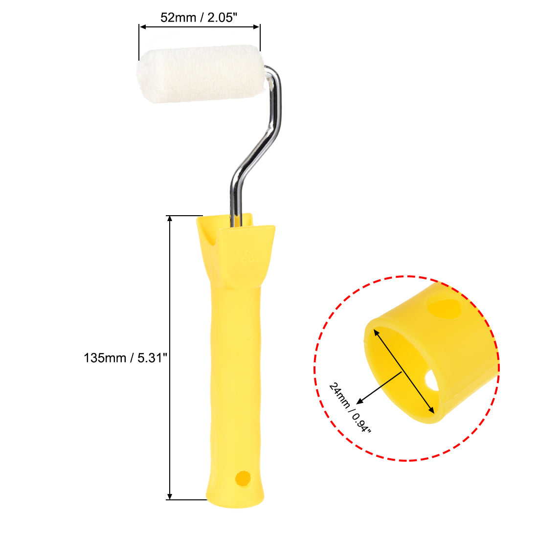 uxcell Uxcell Paint Roller Brush 2 Inch for Household Wall Painting Treatment with Plastic Handle