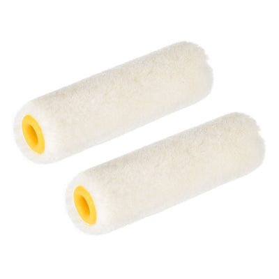 Harfington Uxcell Paint Roller Cover 2 Inch 5cm Mini Wool Brush for Household Wall Painting Treatment 2pcs