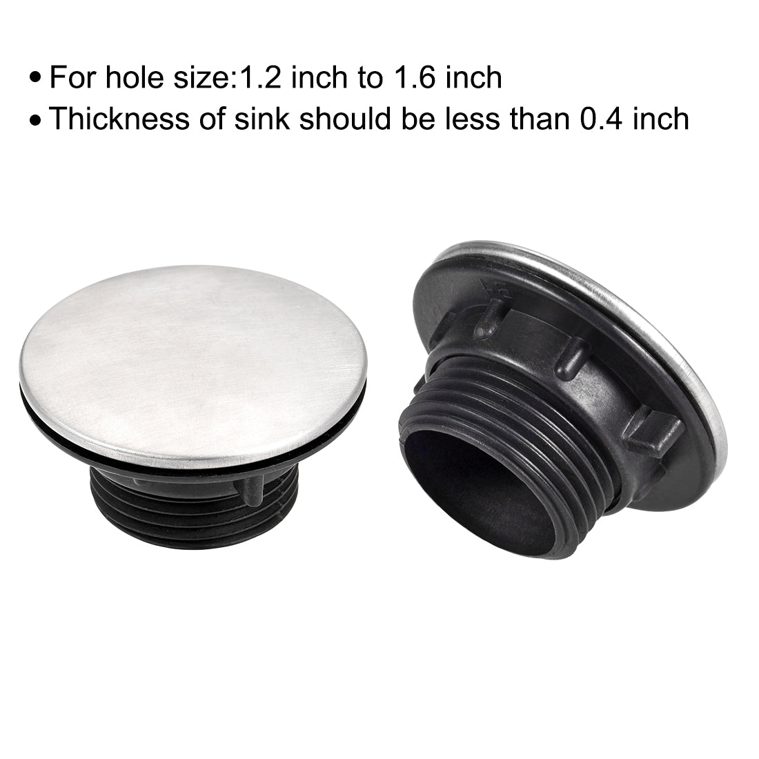 uxcell Uxcell Faucet Hole Cover for Dia 1.2 to 1.6 Inch, Kitchen Sink Tap Hole Cover Nickel Plated, 2 Pcs
