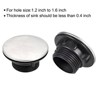Harfington Uxcell Faucet Hole Cover for Dia 1.2 to 1.6 Inch, Kitchen Sink Tap Hole Cover Nickel Plated, 2 Pcs