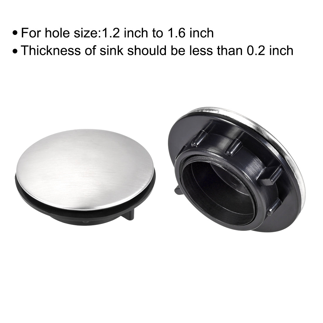uxcell Uxcell Faucet Hole Cover for Dia 1.2 to 1.6 Inch, Kitchen Sink Tap Hole Cover, 2 Pcs