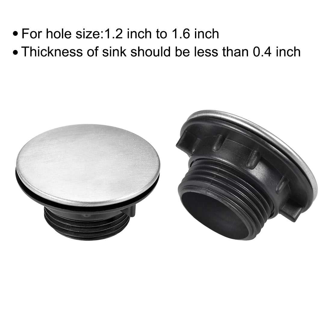 uxcell Uxcell Faucet Hole Cover for Dia 1.2 to 1.6 Inch, Kitchen Sink Tap Hole Cover 304 Stainless Steel