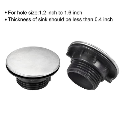 Harfington Uxcell Faucet Hole Cover for Dia 1.2 to 1.6 Inch, Kitchen Sink Tap Hole Cover 304 Stainless Steel