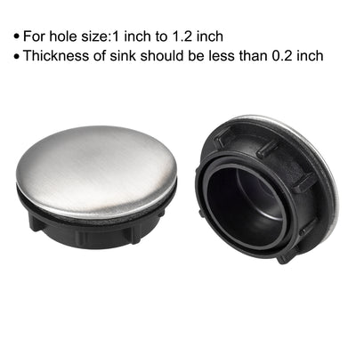Harfington Uxcell Faucet Hole Cover for Dia 1 to 1.2 Inch, Kitchen Sink Tap Hole Cover 304 Stainless Steel, 2 Pcs