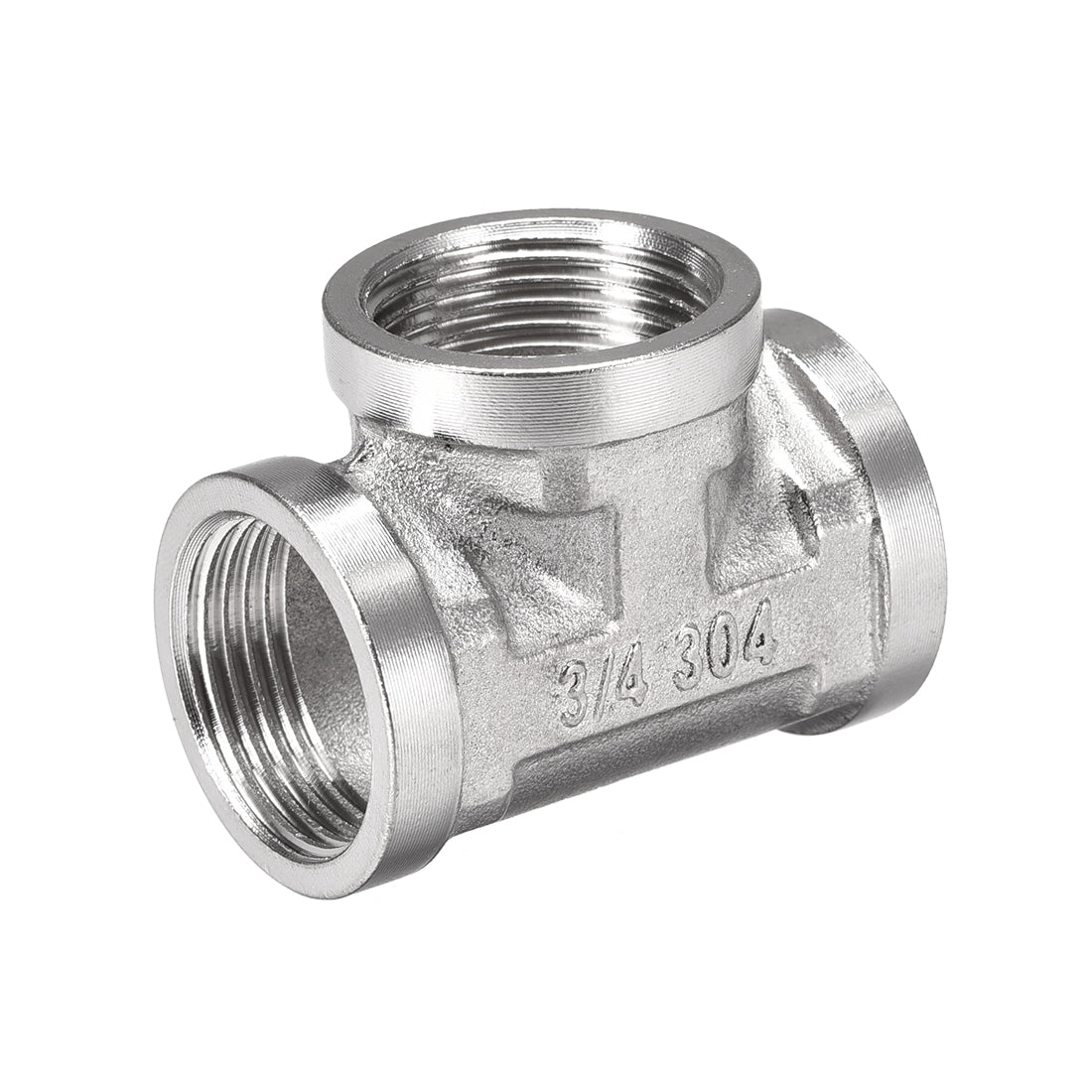 uxcell Uxcell Stainless Steel 304 Cast  Pipe Fitting G3/4 Female Thread Tee Shaped Connector Coupler