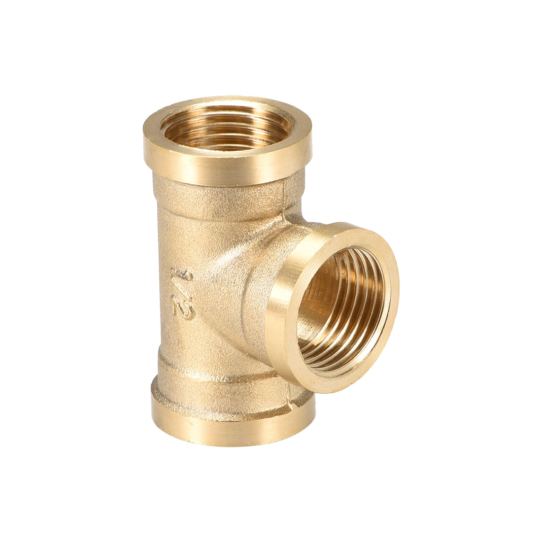 uxcell Uxcell Brass Tee Pipe Fitting G1/2  Female Thread T Shaped Connector Coupler