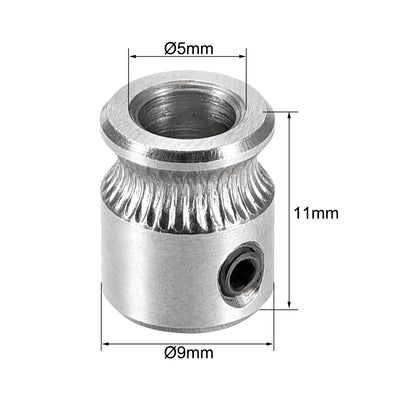 Harfington Uxcell MK8 Drive Gear Direct Extruder Drive 5mm Bore for Extruder 2pcs