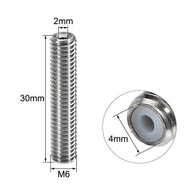 Harfington Uxcell M6x30mm Extruder 1.75mm Throat Tube for 3D Printer
