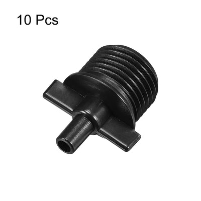 Harfington Uxcell Barb Drip Pipe Connector G1/2 Male Thread 4/7mm Hose Fitting Plastic 10pcs